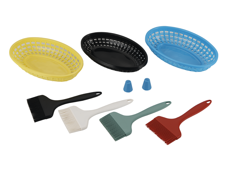 シリコンブラシ＆プラスチックバスケット＆四穴一文字口金